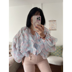 CAMISA VOLANTES CELESTE