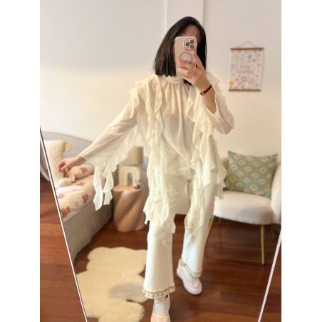 CAMISA VOLANTES AMARILLO PASTEL