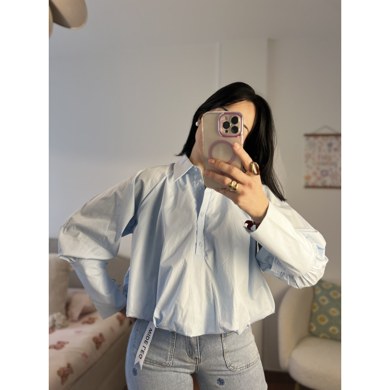 CAMISA Y TOP CELESTE