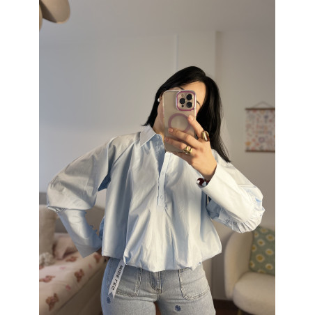 CAMISA Y TOP CELESTE