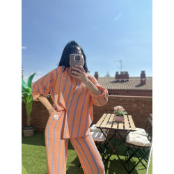 CAMISA BÁMBULA RAYAS NARANJA