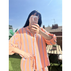CAMISA BÁMBULA RAYAS NARANJA