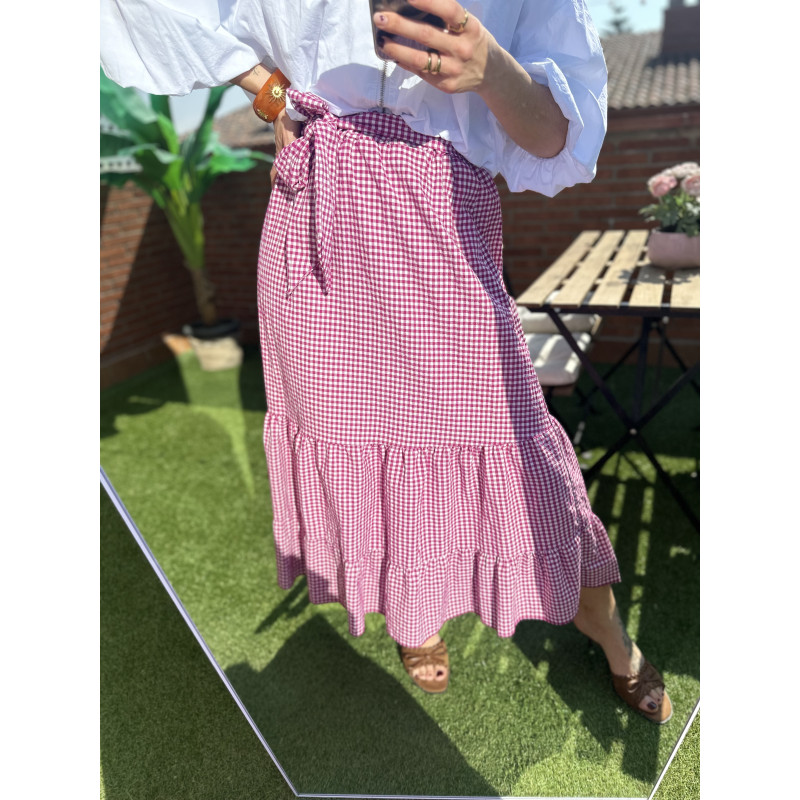 FALDA CUADRO VICHI LILA