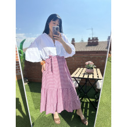 FALDA CUADRO VICHI LILA