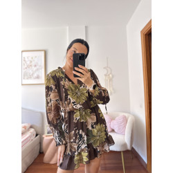 VESTIDO GASA FLORES