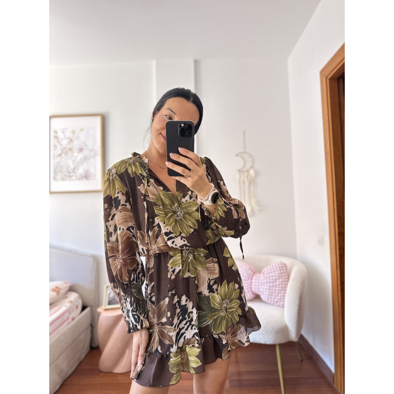 VESTIDO GASA FLORES