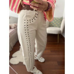 PANTALÓN TACHAS BEIGE