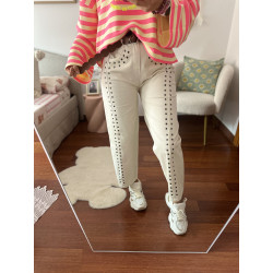 PANTALÓN TACHAS BEIGE