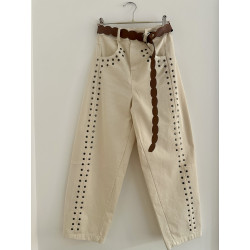 PANTALÓN TACHAS BEIGE