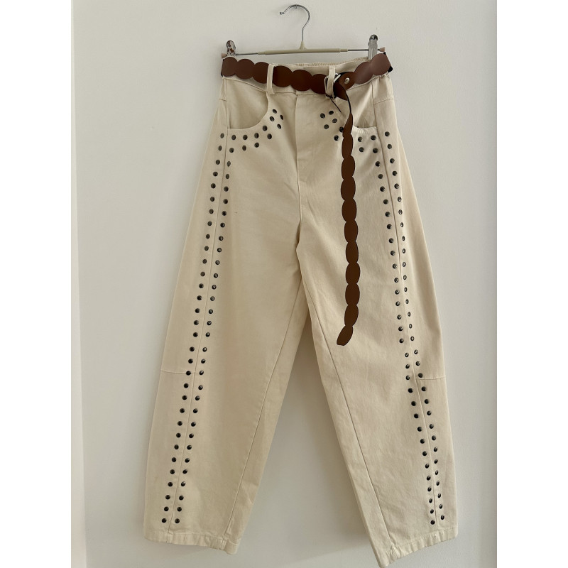 PANTALÓN TACHAS BEIGE