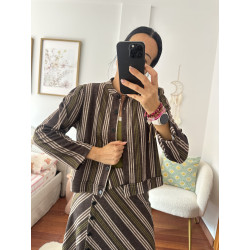 CHAQUETA CHOCO RAYAS
