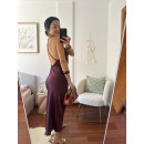 VESTIDO RASO GRANATE