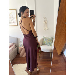VESTIDO RASO GRANATE